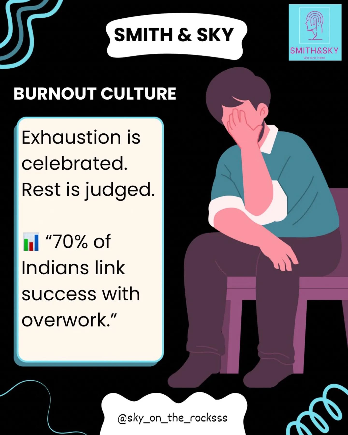 Burnout is not a badge of honor. It’s a signal that something is broken. Let’s stop glorifying sleepless nights.
•
•
•
•
•
#smithandsky
#BurnoutCulture #WorkLifeBalance #MentalHealthMatters #SmithAndSky #WeForMentalHealt