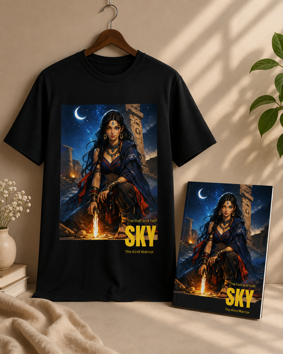 THE HALF AND HALF SKY TEE-SHIRT & DIARY COMBO – UNISEX